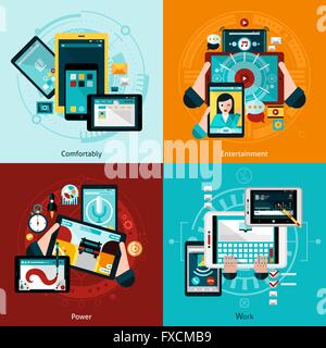 Phablet und Tablet Icons Set Stock Vektor