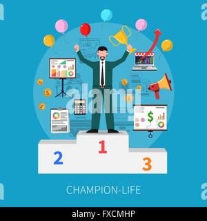 Champion Lebenskonzept Stock Vektor