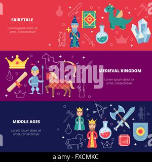 Mittelalterliche Banner-Set Stock Vektor
