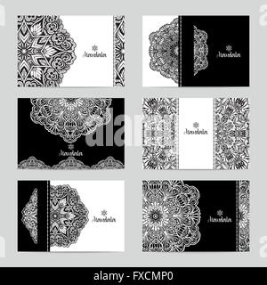 Mandala-Karten-Set Stock Vektor