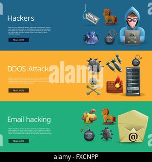 Hacker-Aktivität-Banner Stock Vektor