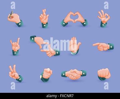 Icon-Set von Handgesten Stock Vektor