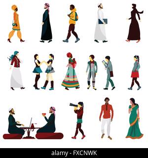 Östlichen Menschen Set Stock Vektor