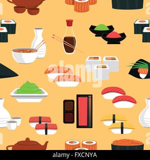 Sushi nahtlose Muster Stock Vektor