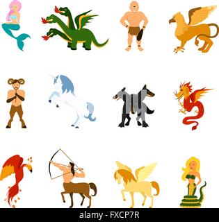 Bilder-Set Fabelwesen Stock Vektor