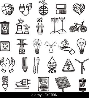 Ecology And Energy Icon Set Stock Vektor