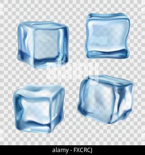 Ice Cubes blau Transparent Stock Vektor