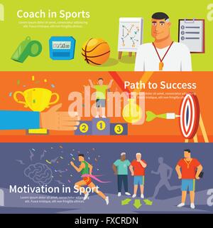 Coaching Sport-Banner-Set Stock Vektor