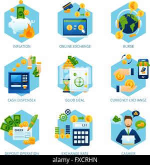 Währung-Austausch-Konzept-Set Stock Vektor