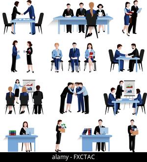 Human Resources Konzept flache Icons set Stock Vektor
