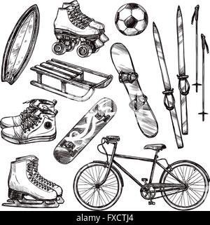 Sport-Equipment-Set Stock Vektor