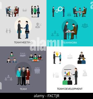 Teamarbeit Icons Set Stock Vektor