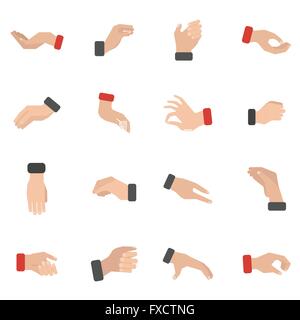 Greifen Hand Icons Set Stock Vektor