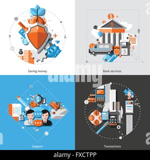 Banking-Konzept-Symbole Stock Vektor