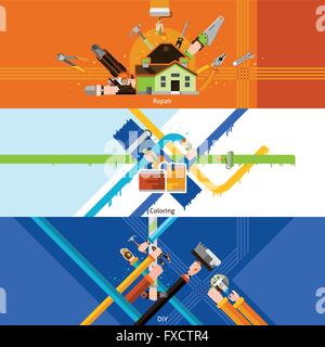 DIY-Hände-Banner Stock Vektor