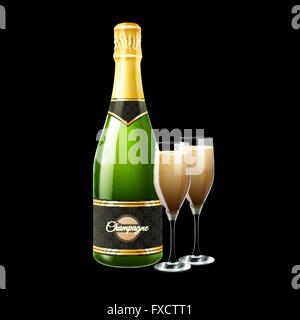 Flasche Champagner Illustration Stock Vektor