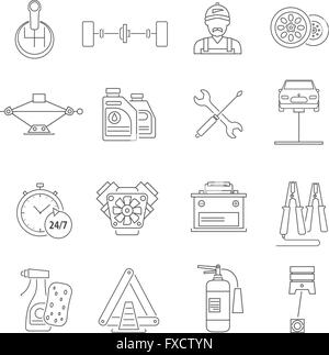 Auto-Service-Icons-Line Stock Vektor