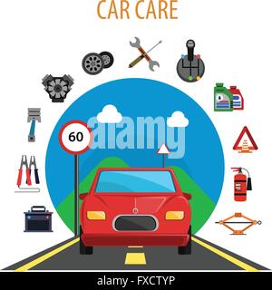 Auto-Service-Konzept Stock Vektor