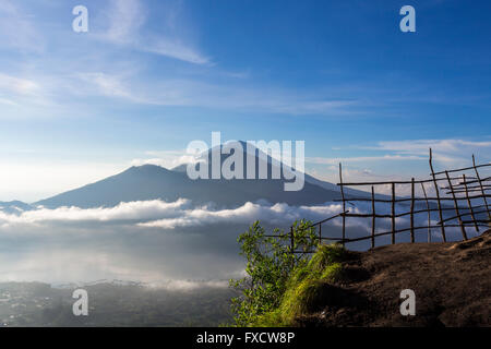 Ansichtsformular der Spitze des Mount Batur - Bali, Indonesien Stockfoto