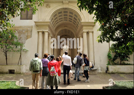 Italien, Rom, Palazzo Spada, Galleria Prospettica del Borromini (17. Jahrhundert) Stockfoto