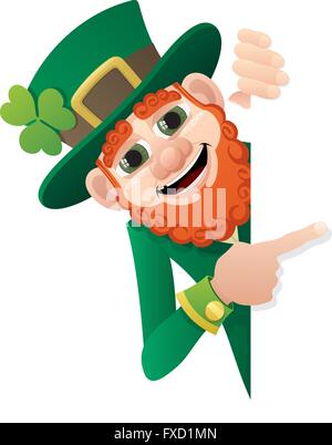 Kobold Holding leere Zeichen. Stock Vektor