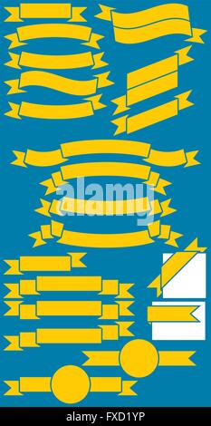 Sammlung von 20 einfache Bänder. Sie können horizontal spiegeln und drehen Sie sie um viele weitere Variationen zu erhalten. Sie können auch entfernen Stock Vektor