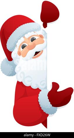 Santa Claus Holding leere Zeichen. Sie können so viel Leerraum nach Bedarf hinzufügen. Stock Vektor