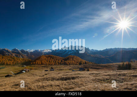 Gotzenalm in den Berchtesgadener Alpen im Herbst, Nationalpark Berchtesgaden, Bayern, Deutschland Stockfoto