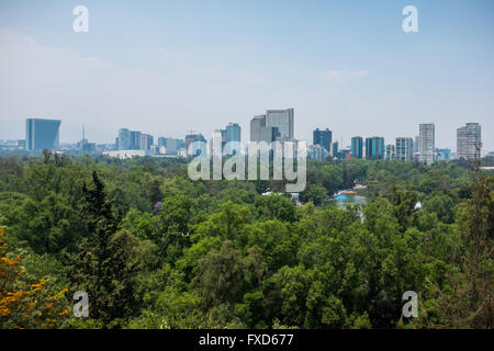 Blick auf Mexiko-Stadt an der Castillo de Chapultepec Stockfoto