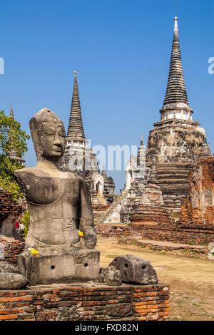 Thailand Ayutthaya Wat Phra Si Sanphet Buddha-statue Stockfoto