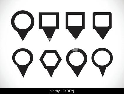Karte-Zeiger Stifte Symbol zuordnen Stock Vektor