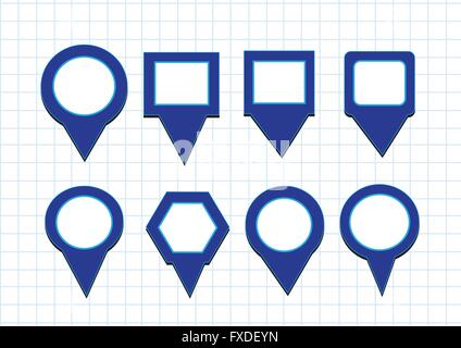 Karte-Zeiger Stifte Symbol zuordnen Stock Vektor