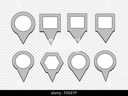 Karte-Zeiger Stifte Symbol zuordnen Stock Vektor