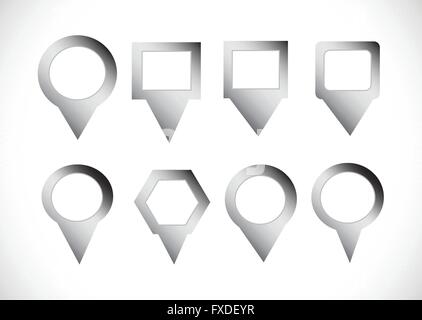 Karte-Zeiger Stifte Symbol zuordnen Stock Vektor