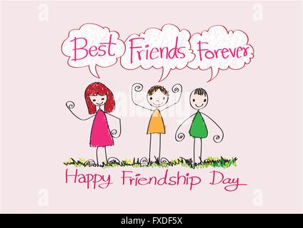 Glückliche Tag der Freundschaft und Best Friends Forever Idee design Stock Vektor