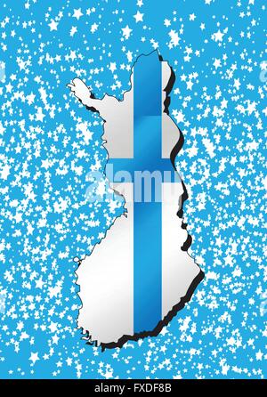 Finnland Karte und Flagge Idee design Stock Vektor