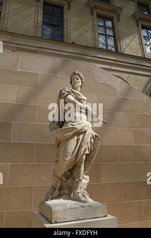 Julius Caesar (100BC-44BC). Römischer Staatsmann. Konsul und Dictador. Skulptur des französischen Künstlers Nicolas Coustou (1658-1733). Louvre Stockfoto