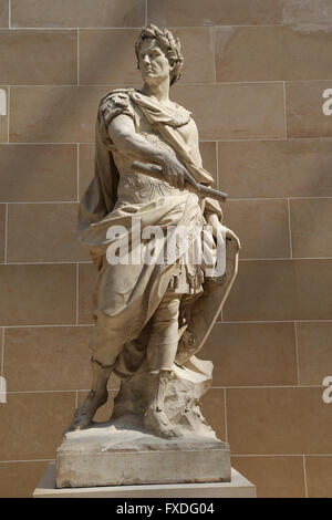 Julius Caesar (100BC-44BC). Römischer Staatsmann. Konsul und Dictador. Skulptur des französischen Künstlers Nicolas Coustou (1658-1733). Louvre Stockfoto