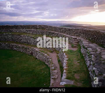 Grianan of Aileach, 6. bis 7. Jahrhundert Stein Ringfort, Royal Website der Gaelic Irland, Donegal, Irland Stockfoto