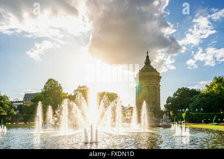 Mannheim, Wasser, Turm, Architektur, Deutschland Stockfoto