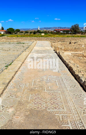 Antiken Mosaiken an der archäologischen hellenistischen und römischen Site bei Kato Paphos in Zypern. Stockfoto