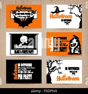 Halloween-Karte gesetzt Stock Vektor