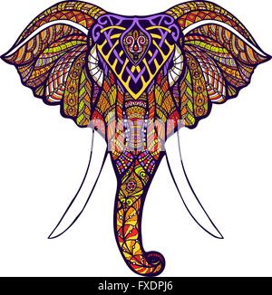 Elefant Kopf farbig Stock Vektor