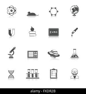 Wissenschaft und Gelehrsamkeit-Icon-Set Stock Vektor