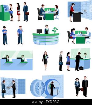 Bank-Menschen-Set Stock Vektor
