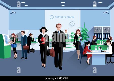 Menschen In Bank Stock Vektor