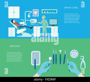 Zahnklinik-Banner-Set Stock Vektor