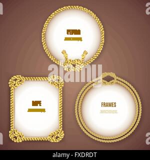 Runde und eckige Seil Frames Stock Vektor
