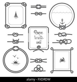 Seil-Rahmen schwarz / weiß Set Stock Vektor