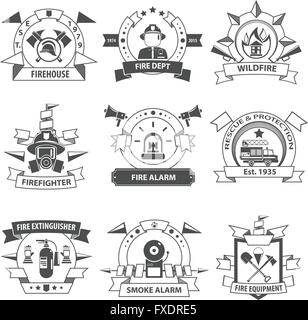 Feuer-Beschriftung-Set Stock Vektor